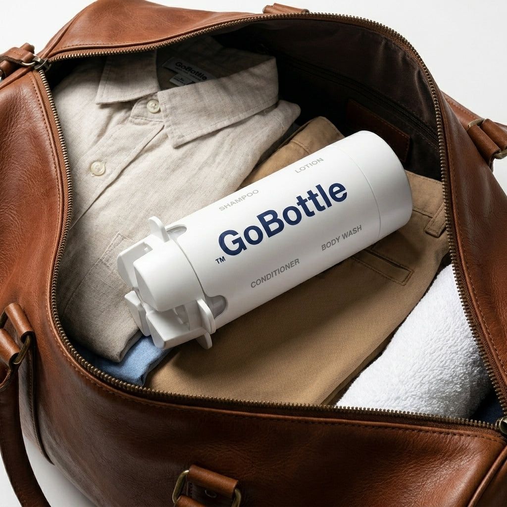 GoBottle: dispensador de viaje 4 en 1™ Dispensador Compacto de Cuatro Productos de Aseo