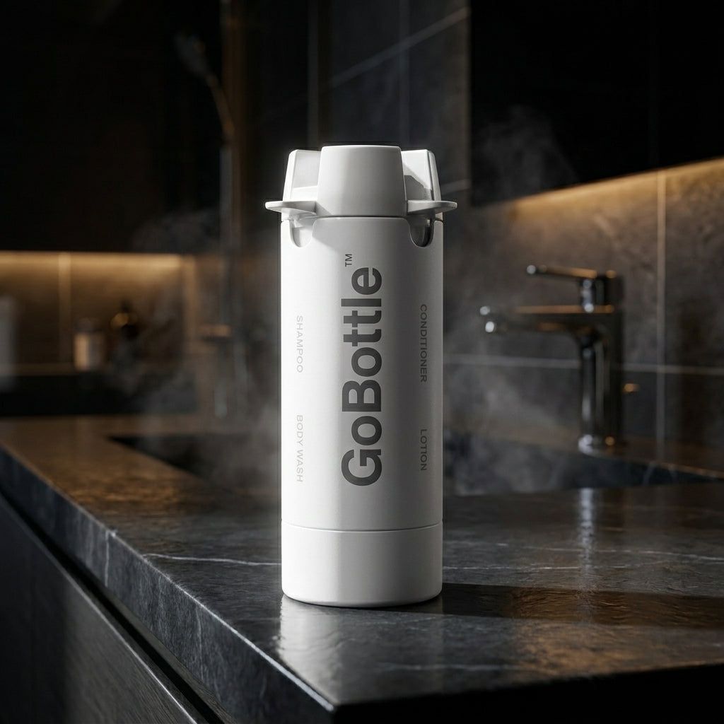 GoBottle: dispensador de viaje 4 en 1™ Dispensador Compacto de Cuatro Productos de Aseo