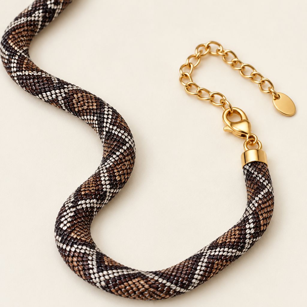 SnakeMesh™ Bendable Python Print Statement Necklace
