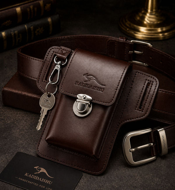 CarryLux™ PU Leather Belt Bag with Key Hook