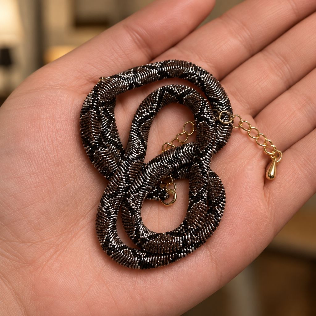 SnakeMesh™ Bendable Python Print Statement Necklace