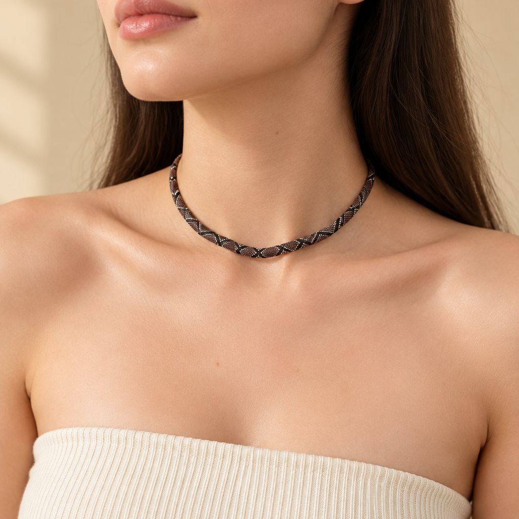 SnakeMesh™ Bendable Python Print Statement Necklace