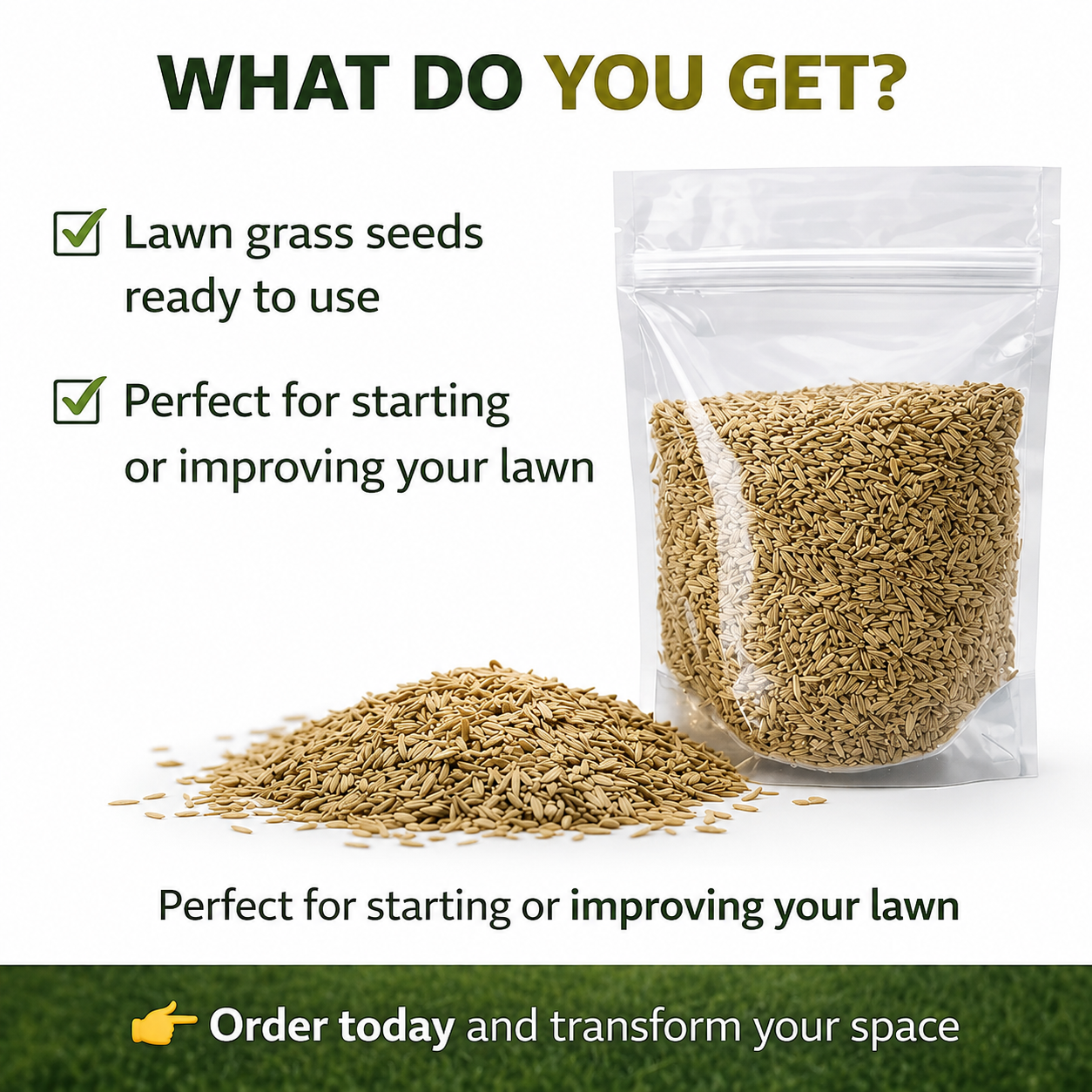 Premium Grass Seed Resealable Bag