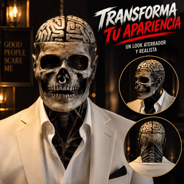 mascara de esqueleto con cerebro